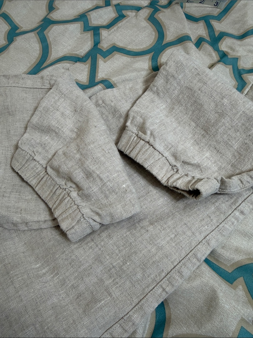 Athleta 100% Linen Light Beige lightweight Drawstring Joggers Sz Small - Picture 12 of 12